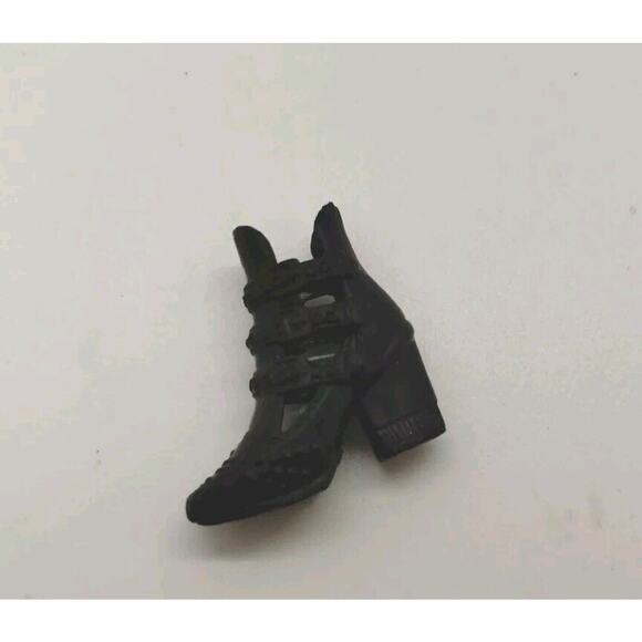 Mattel Barbie Black Platform Chunky High Heels Doll Shoes Studs - Right Only - Picture 1 of 5